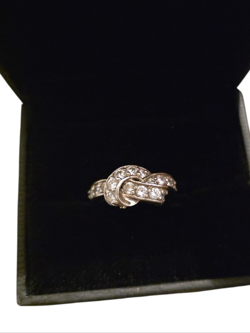 Diamonique Sterling Silver Knot Ring